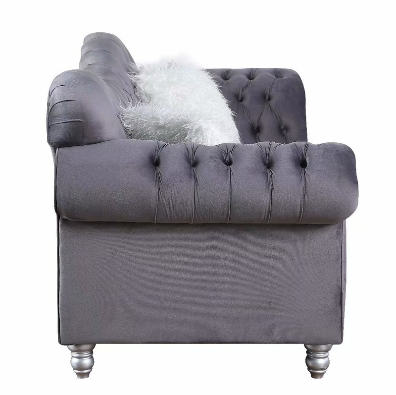Adisri 69'' Velvet Rolled Arm Loveseat