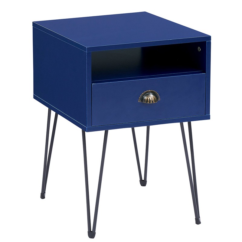 Adra 23.7'' Tall 1 - Drawer Iron Nightstand