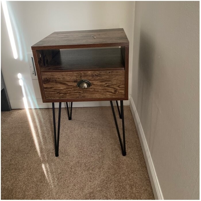 Adra 23.7'' Tall 1 - Drawer Iron Nightstand