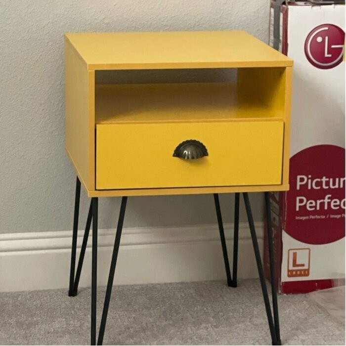 Adra 23.7'' Tall 1 - Drawer Iron Nightstand