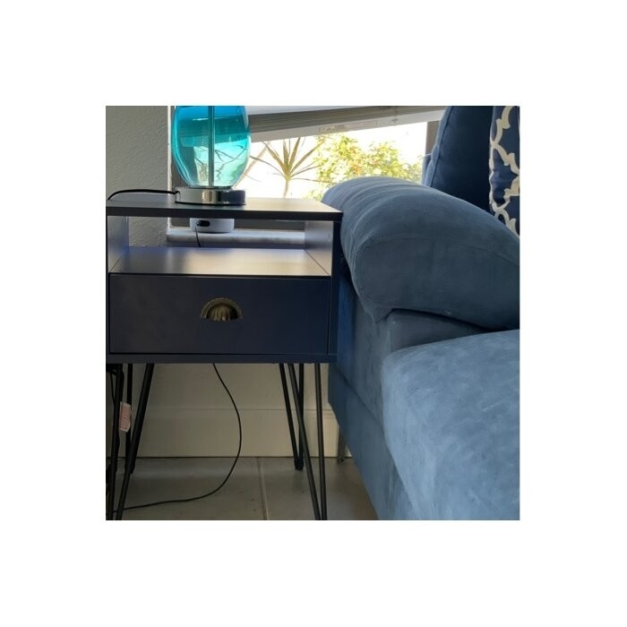 Adra 23.7'' Tall 1 - Drawer Iron Nightstand
