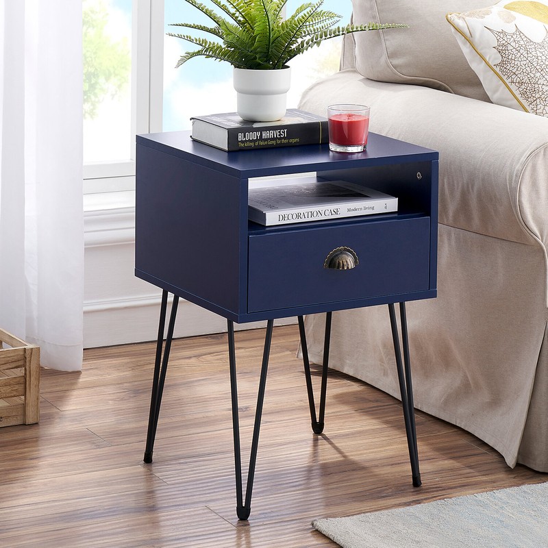 Adra 23.7'' Tall 1 - Drawer Iron Nightstand