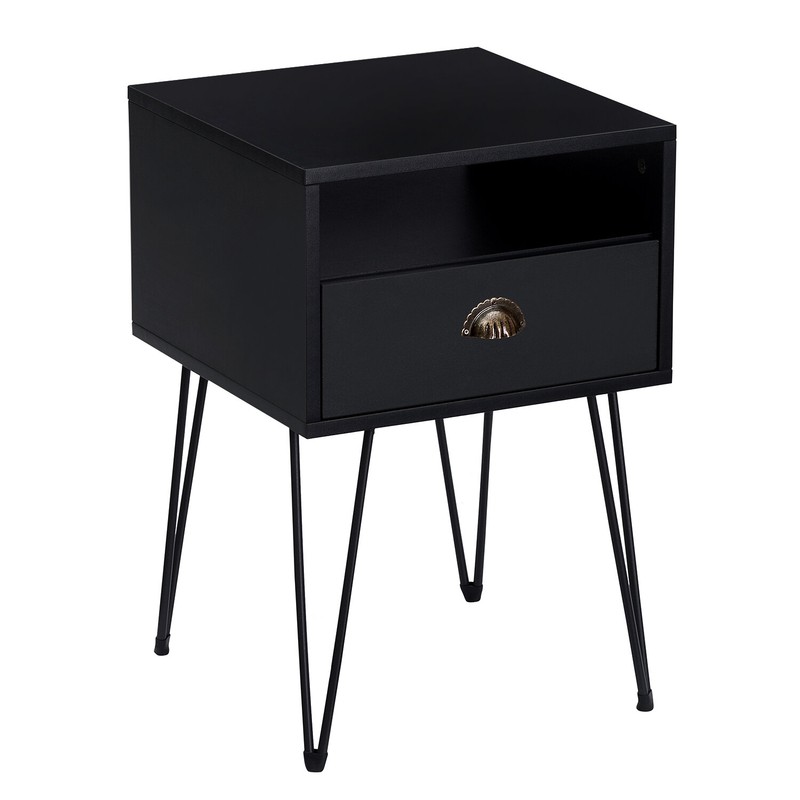 Adra 23.7'' Tall 1 - Drawer Iron Nightstand