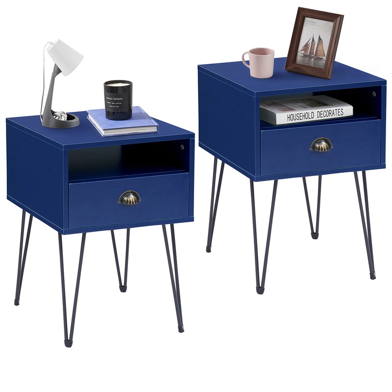 Adra 23.7'' Tall 1 - Drawer Iron Nightstand