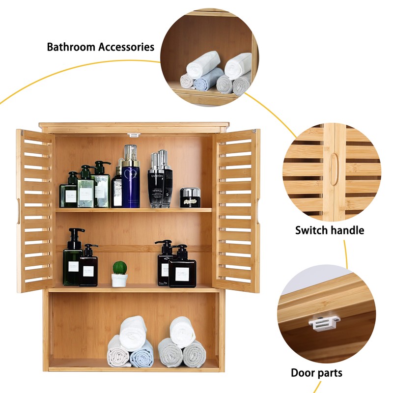Adwait 24.3'' W x 66.9'' H x 9.3'' D Solid Wood Over-The-Toilet Storage