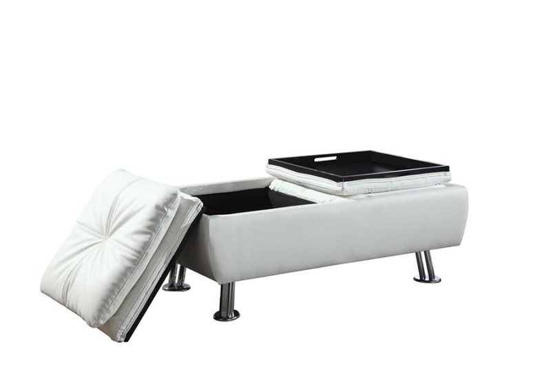 Aidenjoseph 44.5'' Wide Leather Match Tufted Rectangle Storage Ottoman with Storage