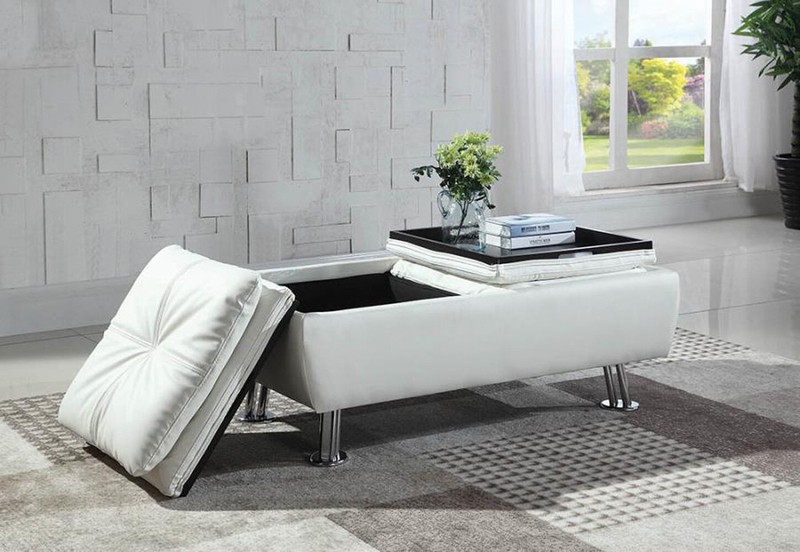 Aidenjoseph 44.5'' Wide Leather Match Tufted Rectangle Storage Ottoman with Storage