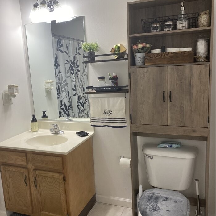 Aidie 24.8'' W x 76.8'' H x 7.87'' D Over-The-Toilet Storage