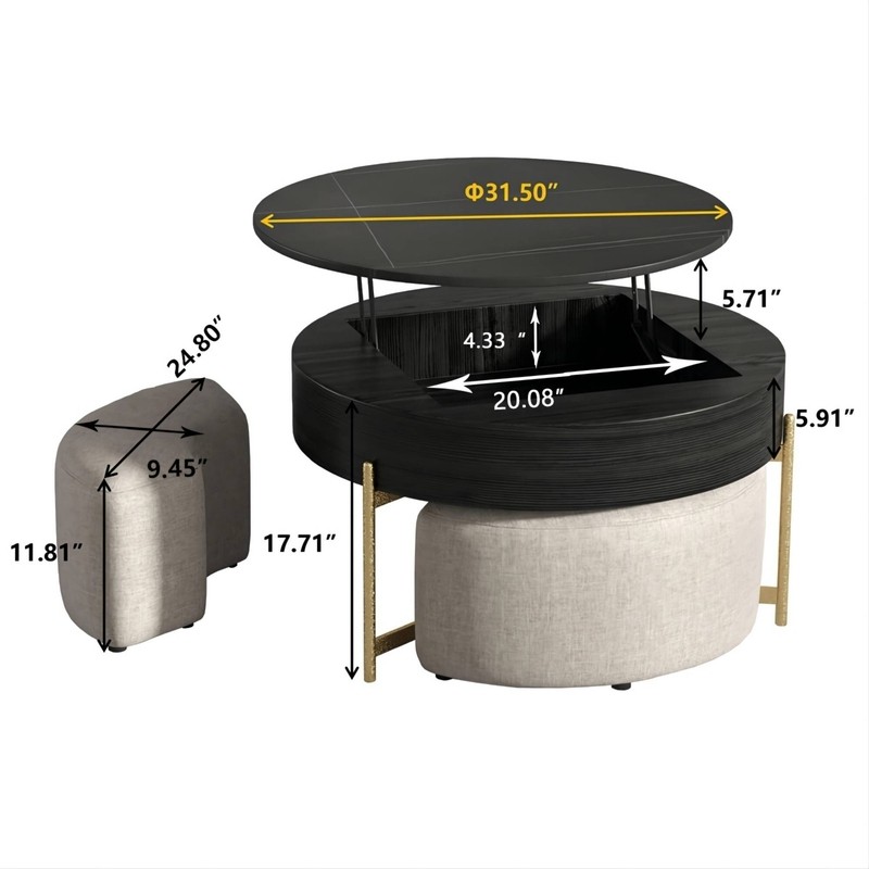 Akos Lift Top Frame Coffee Table with Storage