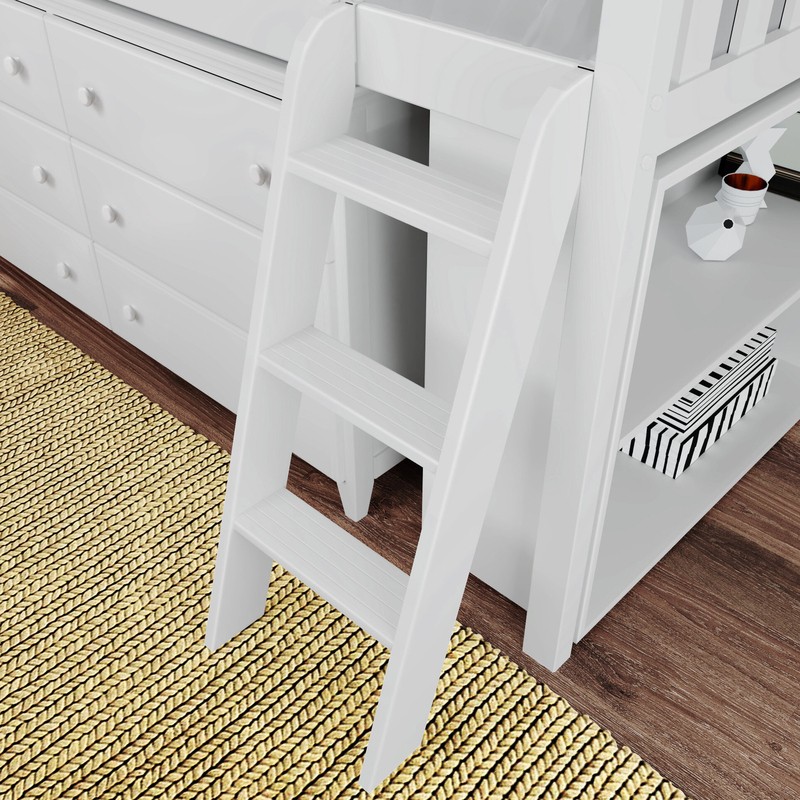 Alisi Twin 6 Drawer Solid Wood Loft Bed with Bookcase by Sand & Stable™ Baby & Kids