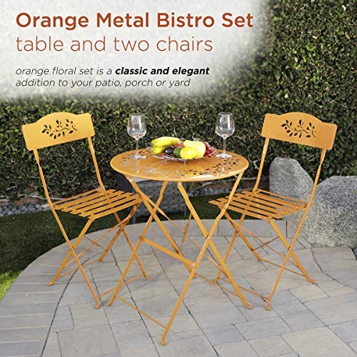 Indoor Bistro Sets Ideas On Foter   Alpine Corporation Msy100a Or Bistro Set Table 24 L X 24 W X 28 H Chair 17 L 18 W X 33 H Orange 2 