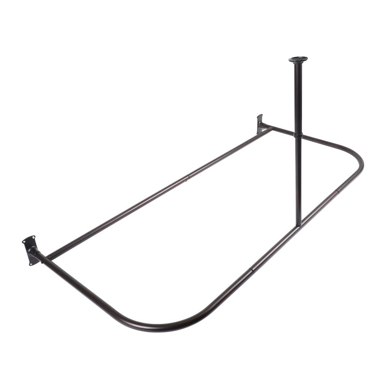 Aluminum 60" D-Shape Fixed Shower Curtain Rod