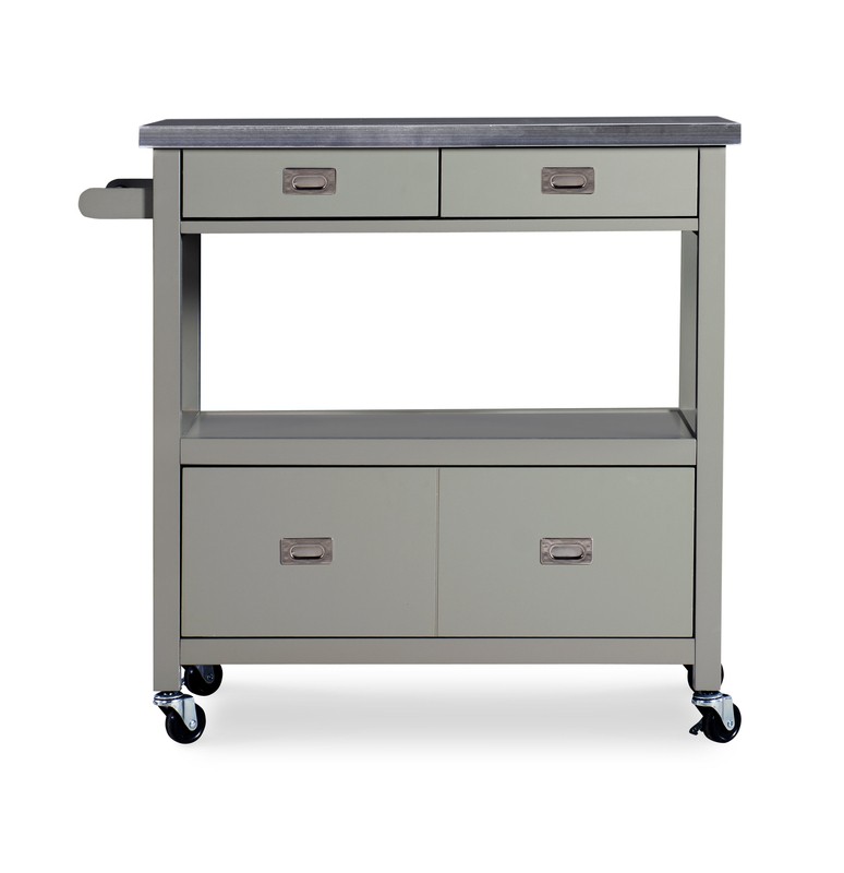 Amryis 37.5'' Wide Rolling Kitchen Cart with Stainless Steel Top