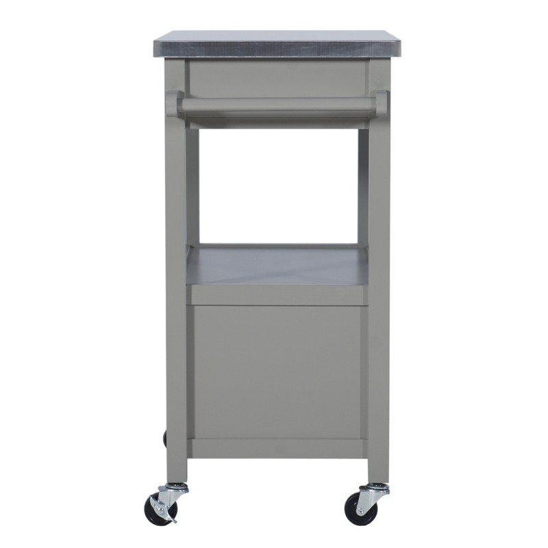 Amryis 37.5'' Wide Rolling Kitchen Cart with Stainless Steel Top
