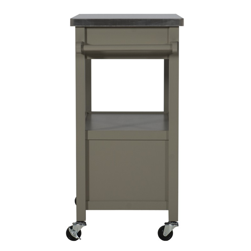 Amryis 37.5'' Wide Rolling Kitchen Cart with Stainless Steel Top