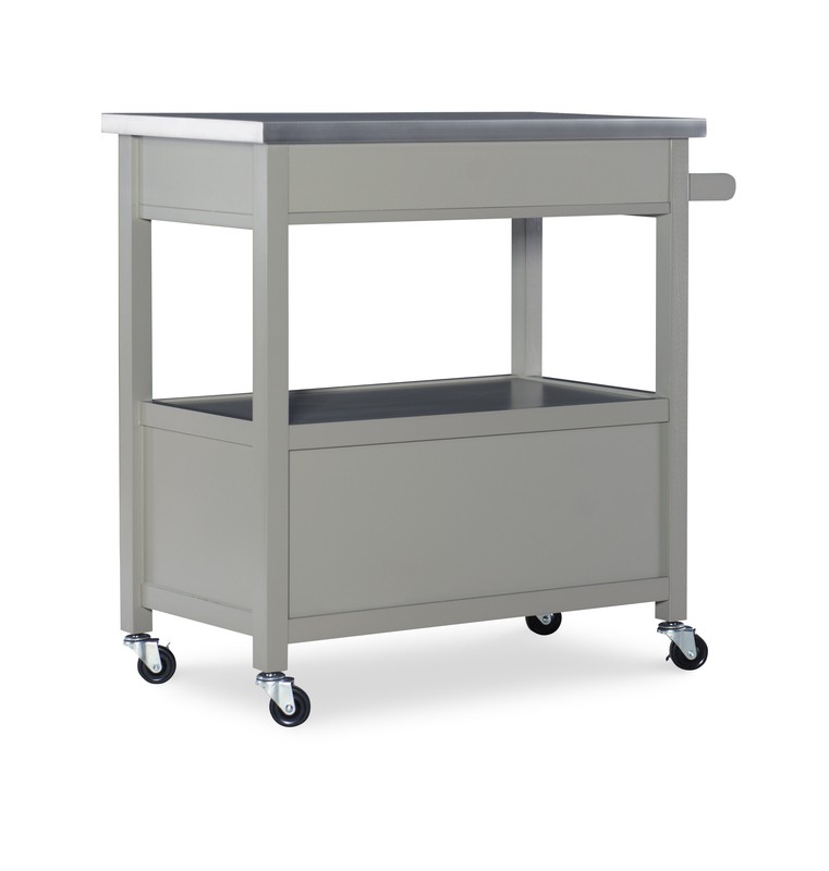 Amryis 37.5'' Wide Rolling Kitchen Cart with Stainless Steel Top