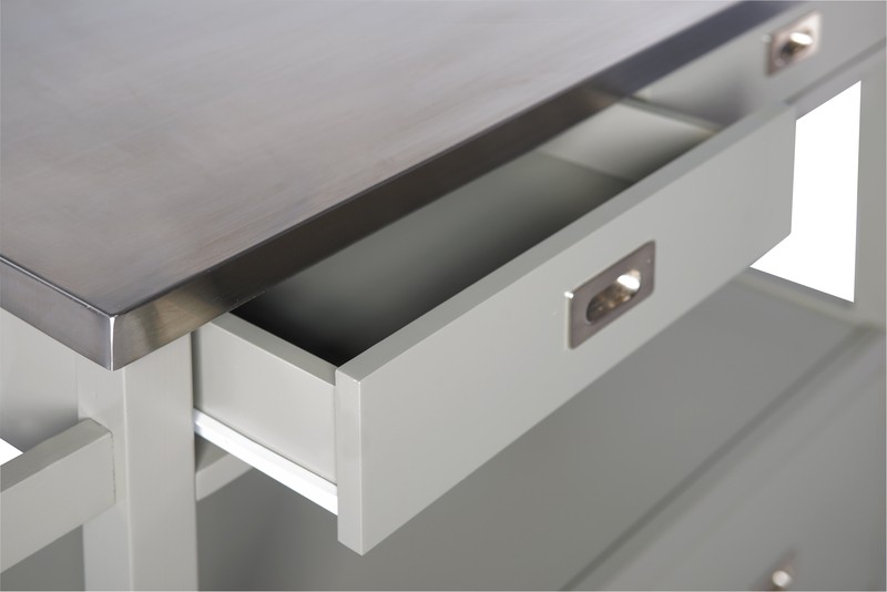 Amryis 37.5'' Wide Rolling Kitchen Cart with Stainless Steel Top