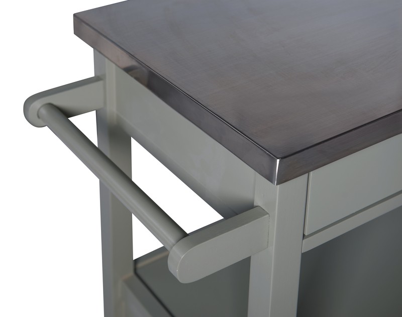 Amryis 37.5'' Wide Rolling Kitchen Cart with Stainless Steel Top