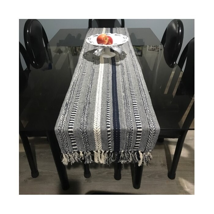 Amundson Striped 100% Cotton Table Runner
