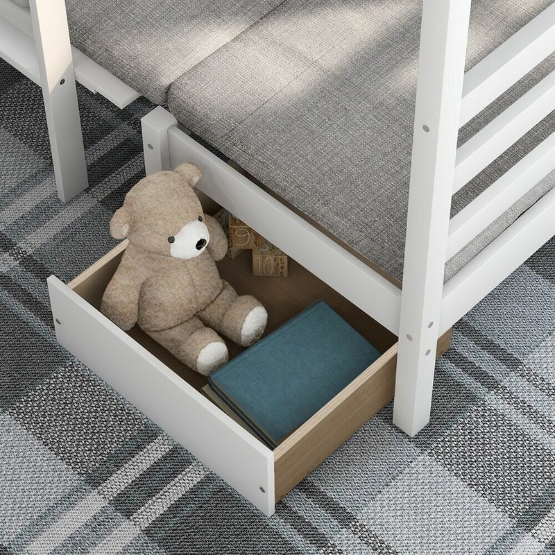 Aprin Twin Over Twin Standard Bunk Bed with Built-in-Desk by Harriet Bee