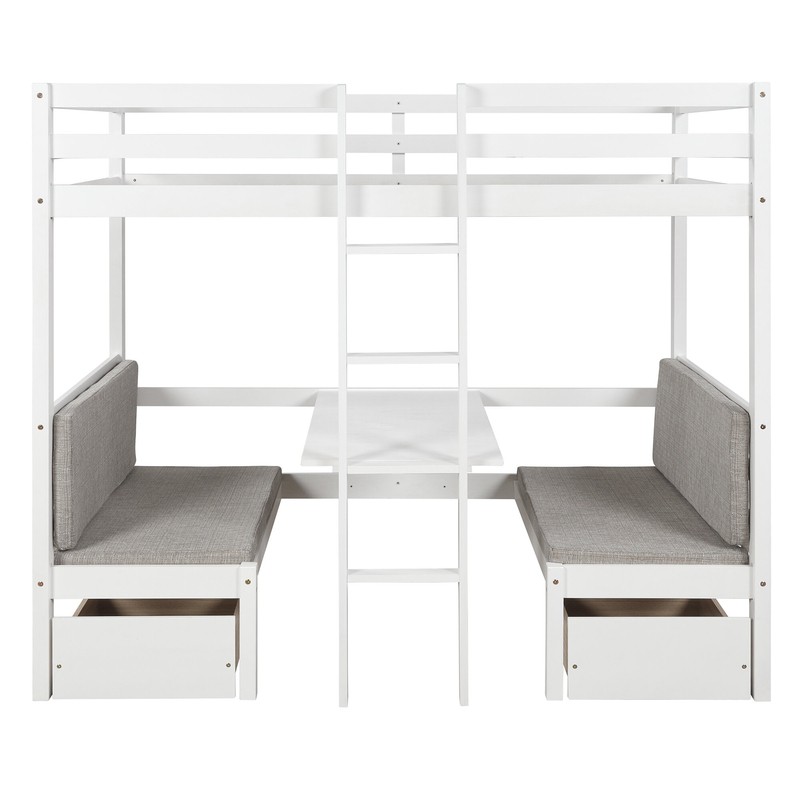 Aprin Twin Over Twin Standard Bunk Bed with Built-in-Desk by Harriet Bee