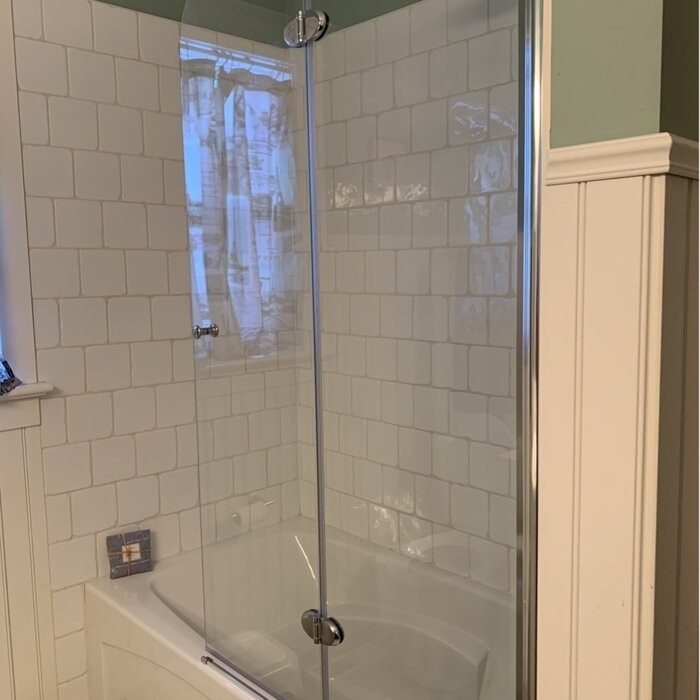 Aqua Fold 36" W x 58" H Folding Semi-Frameless Tub Door