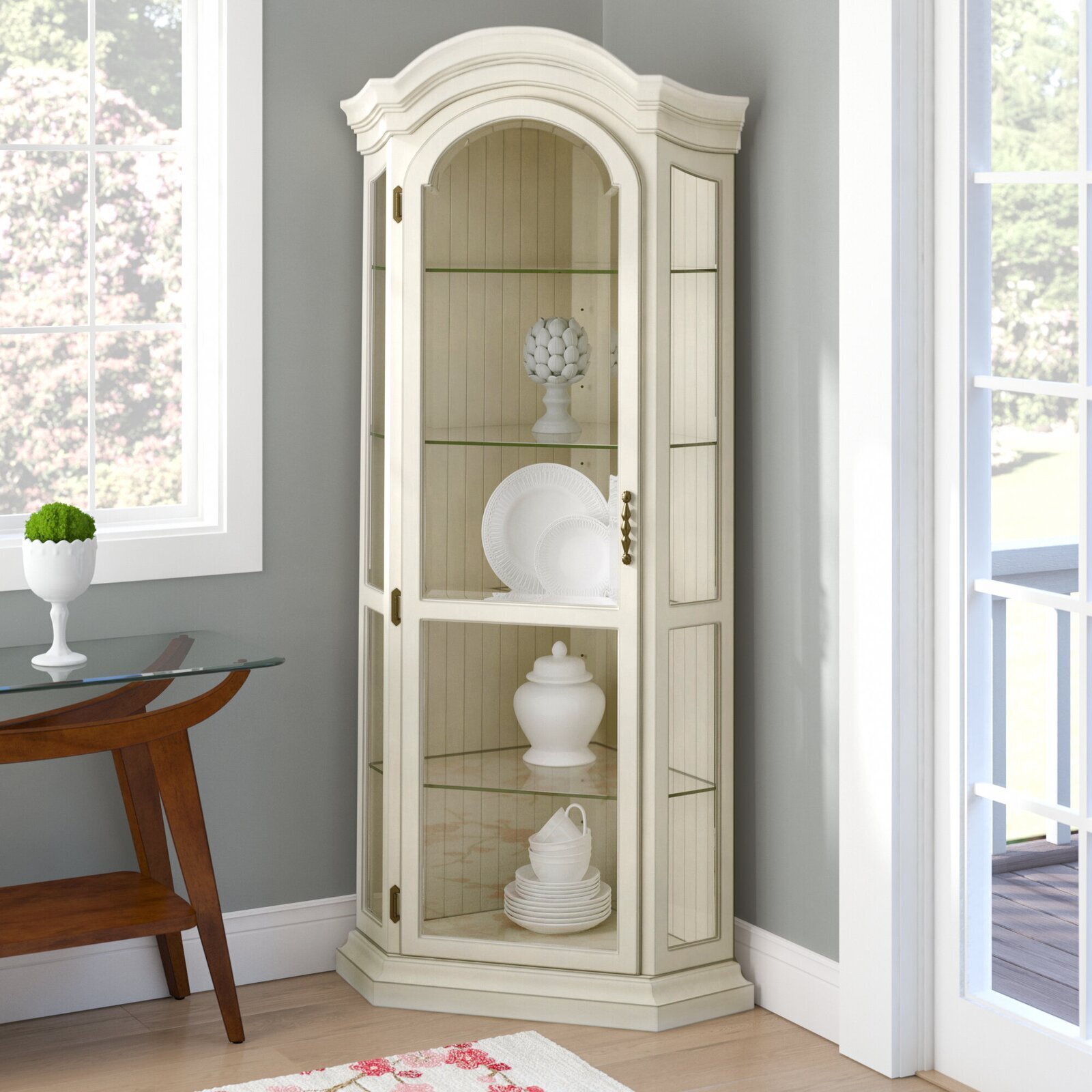 Arched Top Corner Cabinet