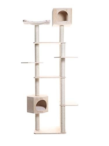 Armarkat 89" Solid Wood Cat Tree Condo Furniture S8902, Tan, 49"(L) X34(W) X89(H)