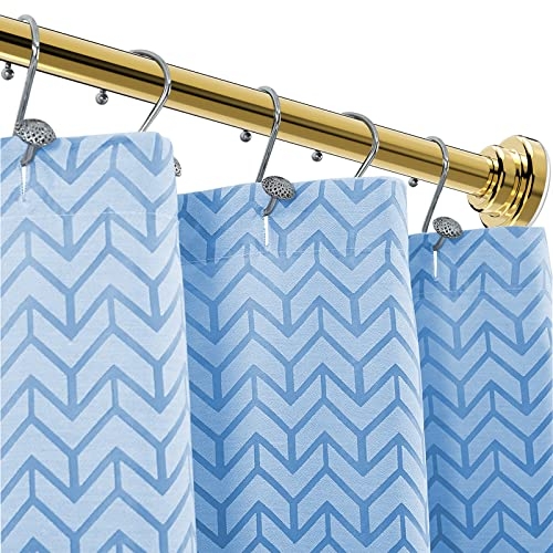 Ausemku Shower Curtain Rod Tension - 40-72 Inch Never Rust Non-Slip Spring Tension Curtain Rod No Drilling Stainless Steel Curtain Rod Use Bathroom Kitchen（Gold）