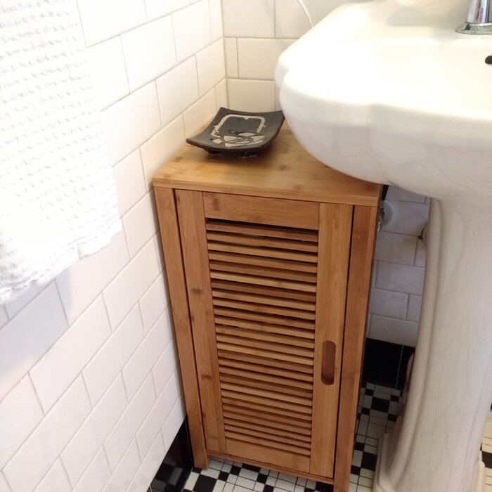 Ayden 13'' W x 28.5'' H x 11'' D Solid Wood Free-Standing Bathroom Cabinet