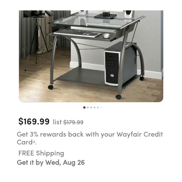 Baillargeon Pewter Computer Desk