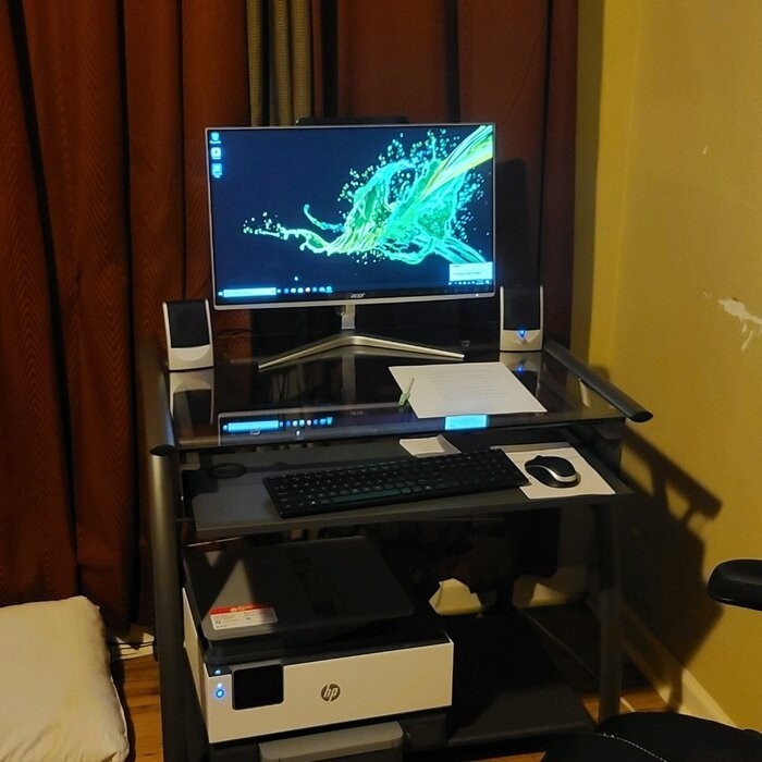 Baillargeon Pewter Computer Desk