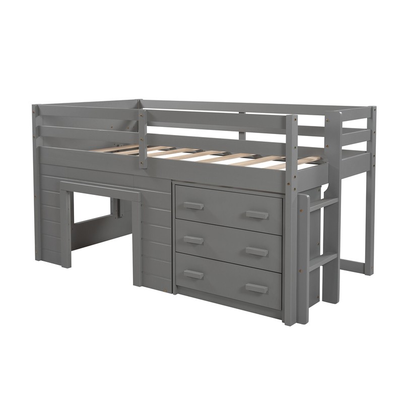 Baillee Twin Solid Wood Loft Bed by Harriet Bee