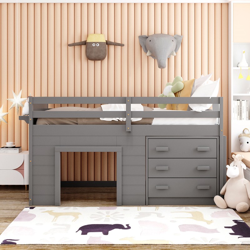 Baillee Twin Solid Wood Loft Bed by Harriet Bee