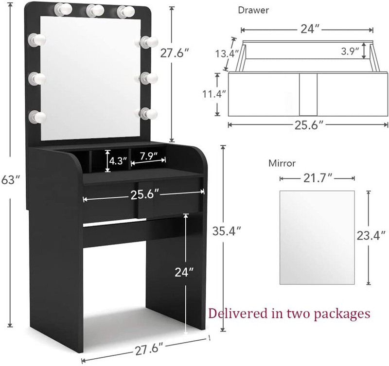 Baldon 27.6'' Wide Vanity with Mirror