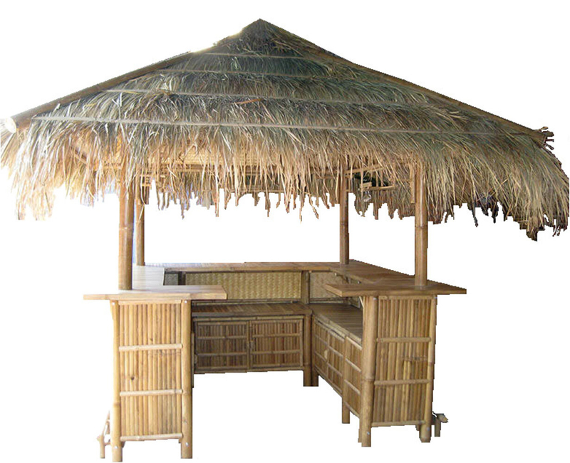 Bamboo Tahiti Hut Bar, 8'W X 11'H