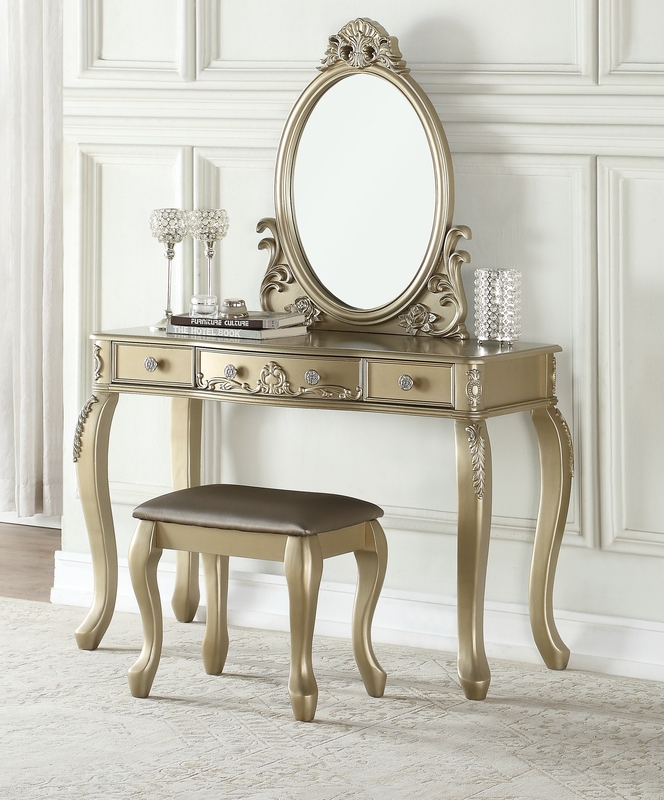 Barbosa 43'' Wide Vanity Set with Stool and Mirror