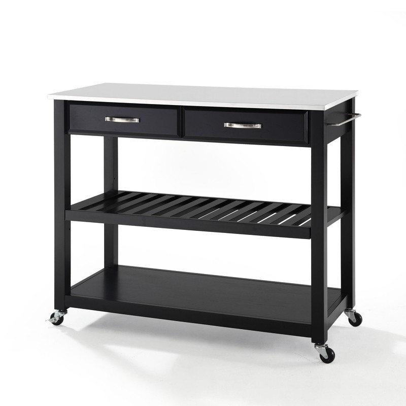 Bart 43'' Wide Rolling Kitchen Cart with Granite Top