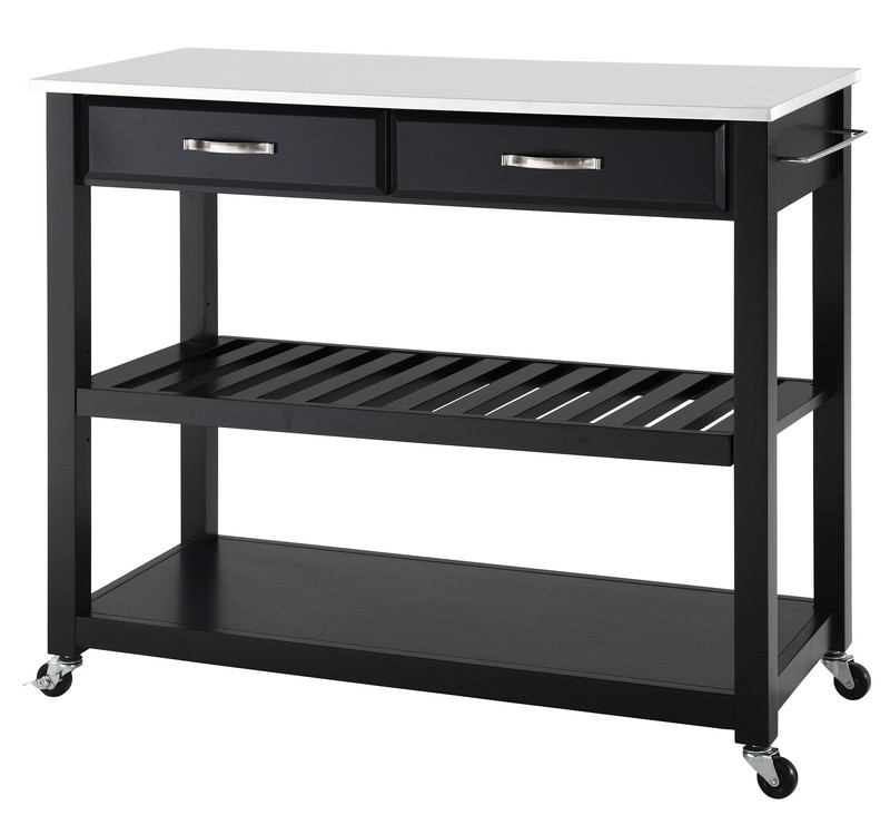 Bart 43'' Wide Rolling Kitchen Cart with Granite Top