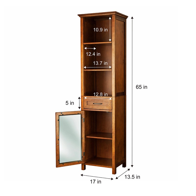 Bayard 17'' W x 65'' H x 13.5'' D Linen Cabinet