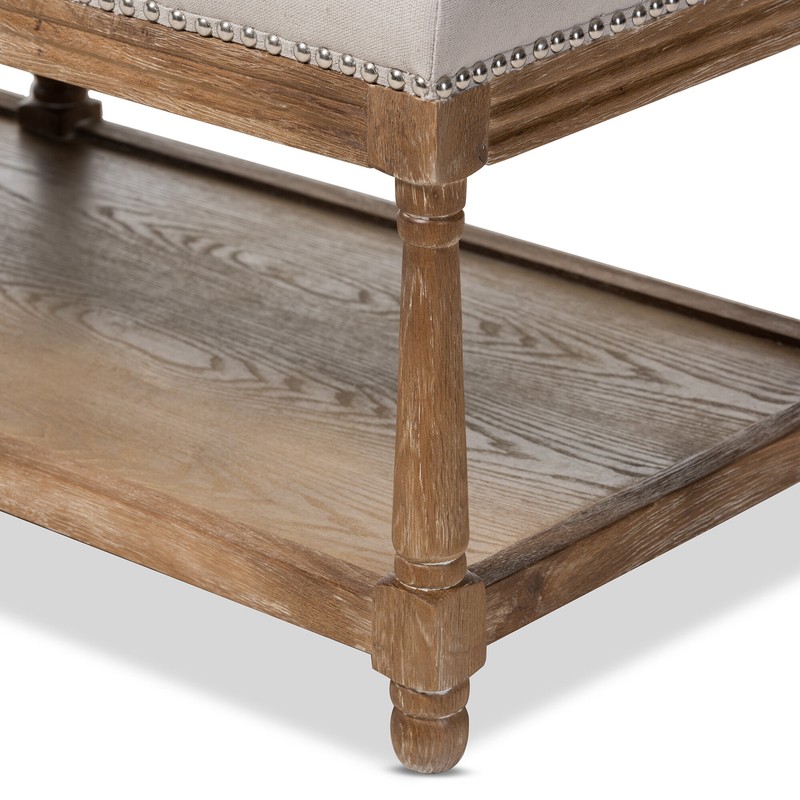 Bem French Country Upholstered Storage Bench