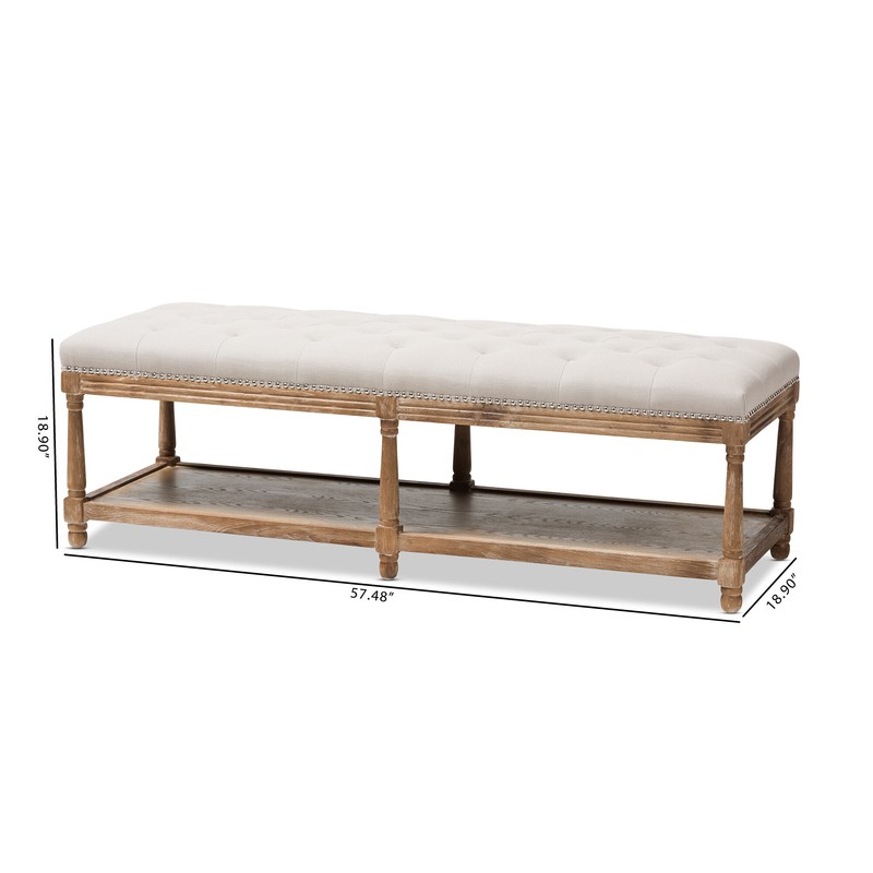 Bem French Country Upholstered Storage Bench
