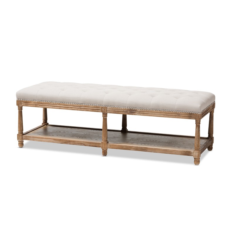 Bem French Country Upholstered Storage Bench