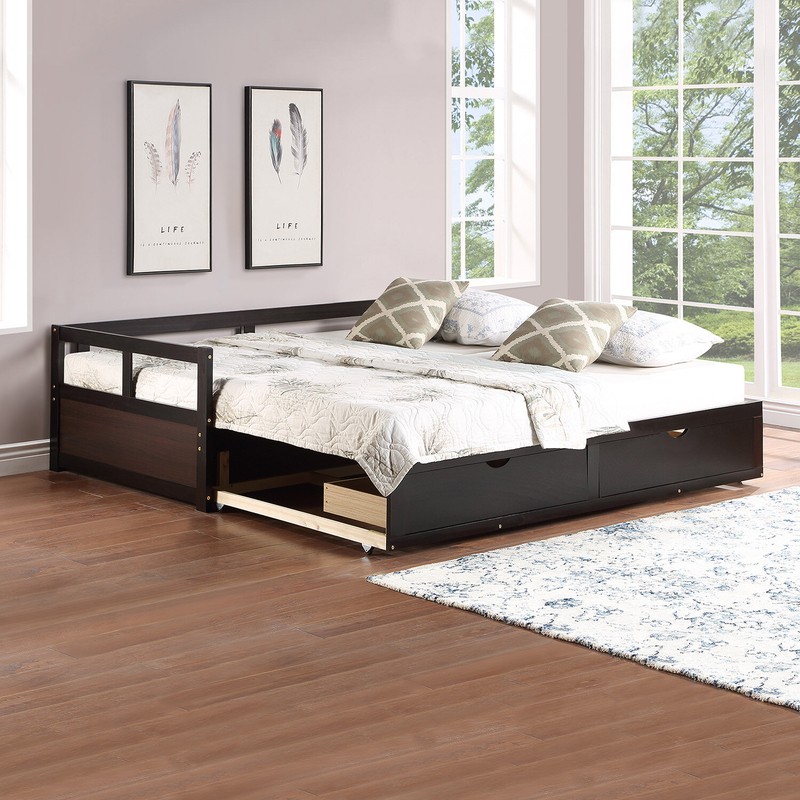 Berteau Twin Solid Wood Daybed with Trundle