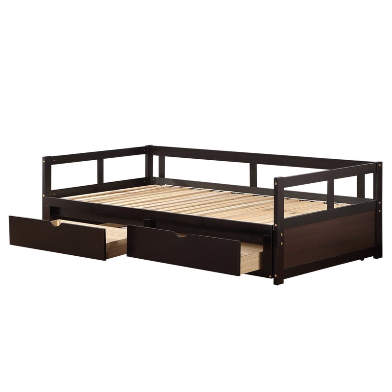 Berteau Twin Solid Wood Daybed with Trundle