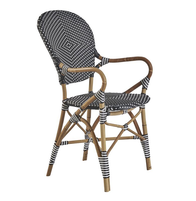 Bistro Style Bamboo Dining Chair With Arms
