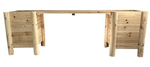 Boldly Growing Raised Planter Bench - Elevated Outdoor Patio Herb Garden Kit to Grow Herbs and Vegetables