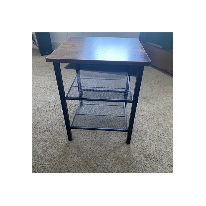 Borrero 20'' Tall Iron Nightstand in Brown/Black