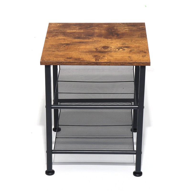 Borrero 20'' Tall Iron Nightstand in Brown/Black