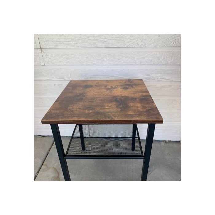 Borrero 20'' Tall Iron Nightstand in Brown/Black